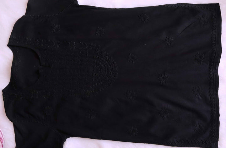 Aira Black Short Mulmul kurta