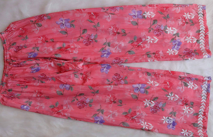 Dahlia Rose Pink Pure Mulmul set