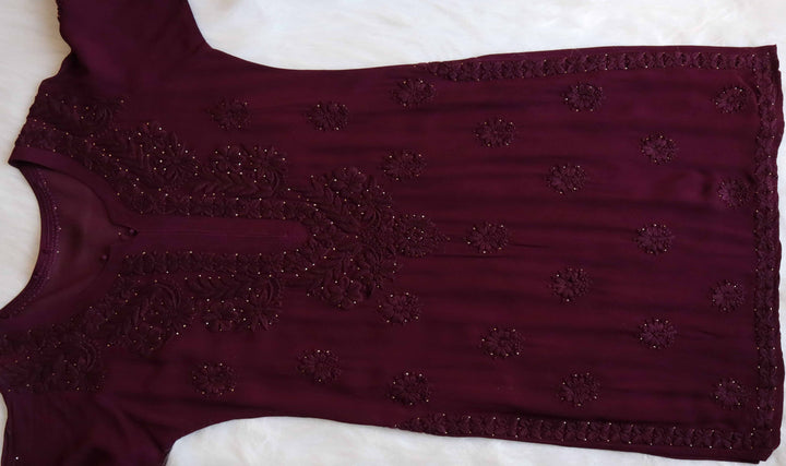 Zimra Premium Deep Purple Viscose Garara set
