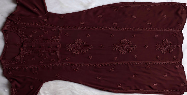 Duaa Chocolate Brown Viscose Georgette Kurta