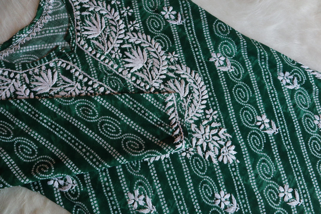 Rang Rasiya Emerald Green Long Rayon kurta