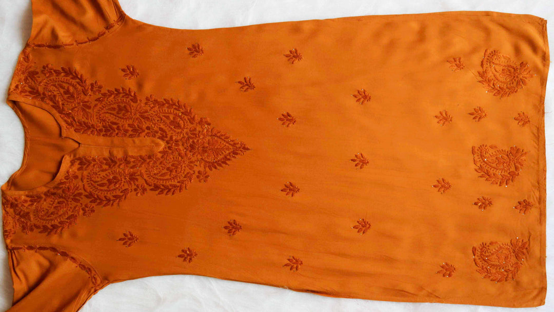 Golden Brown 2 piece Rayon Mukaish set