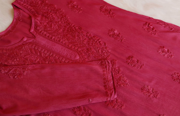 Azel Coral Red 2 piece Rayon set