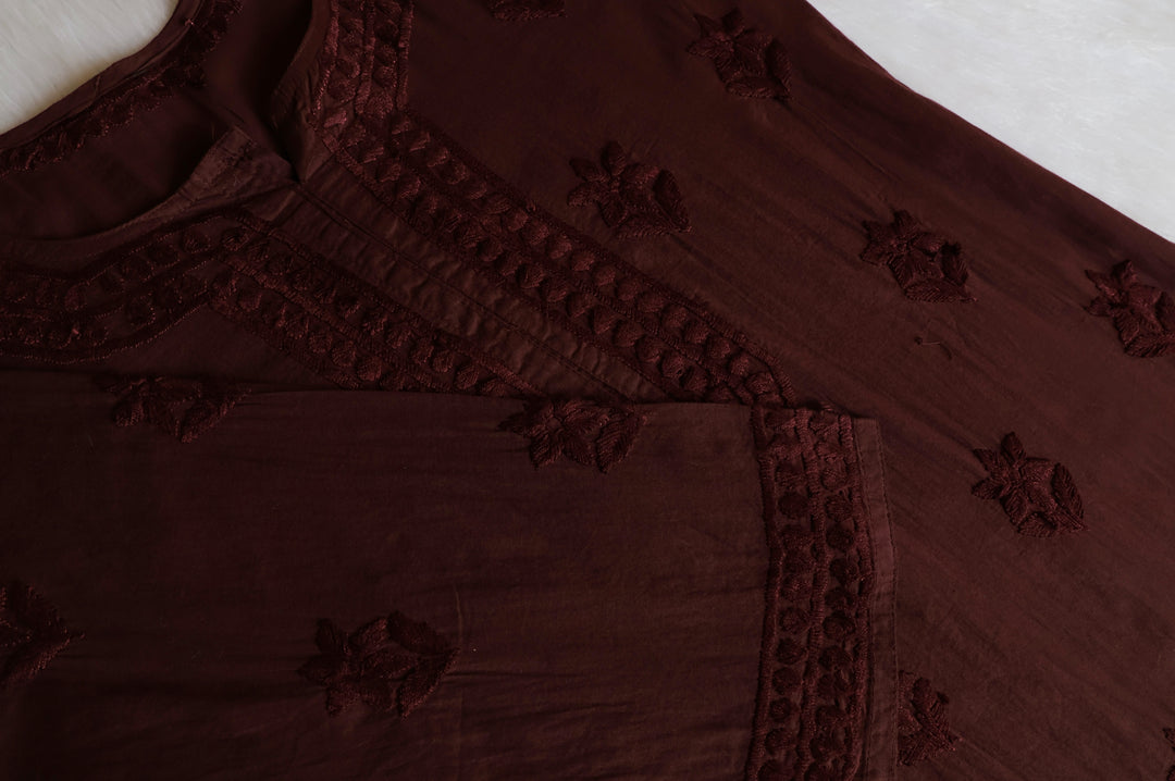 Saleha Chocolate Brown Cotton Kurta