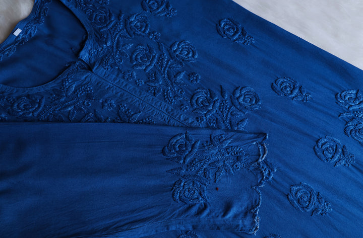 Gul Peacock Blue Scalloped Rayon set