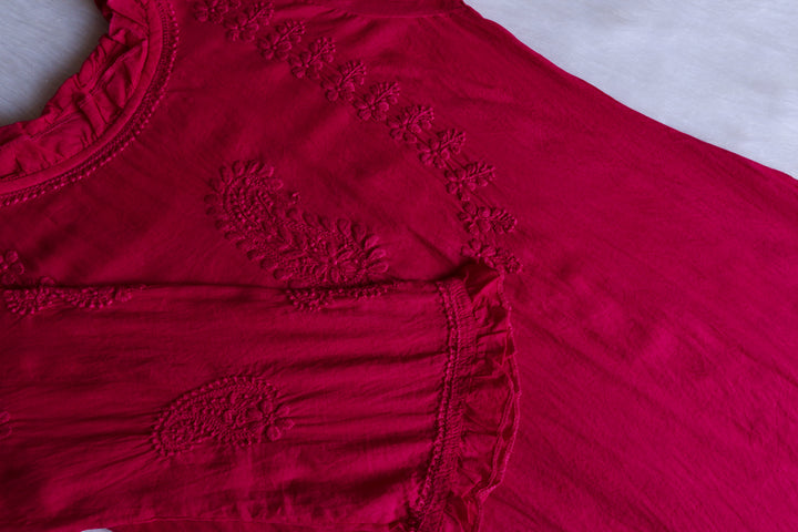 Zamda Afghani Deep Pink Pure Modal Set