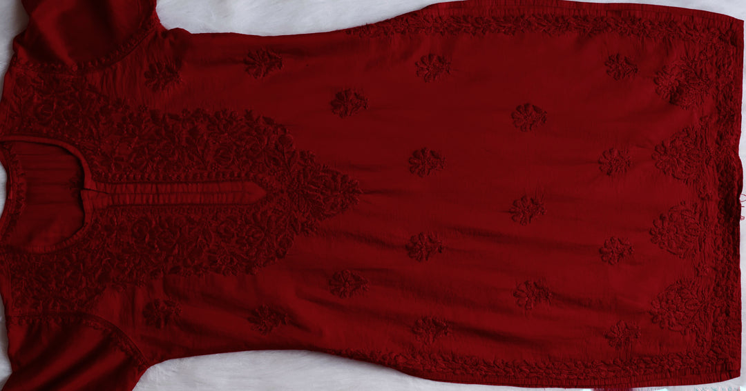 Meerab Maroon Pure Chanderi set