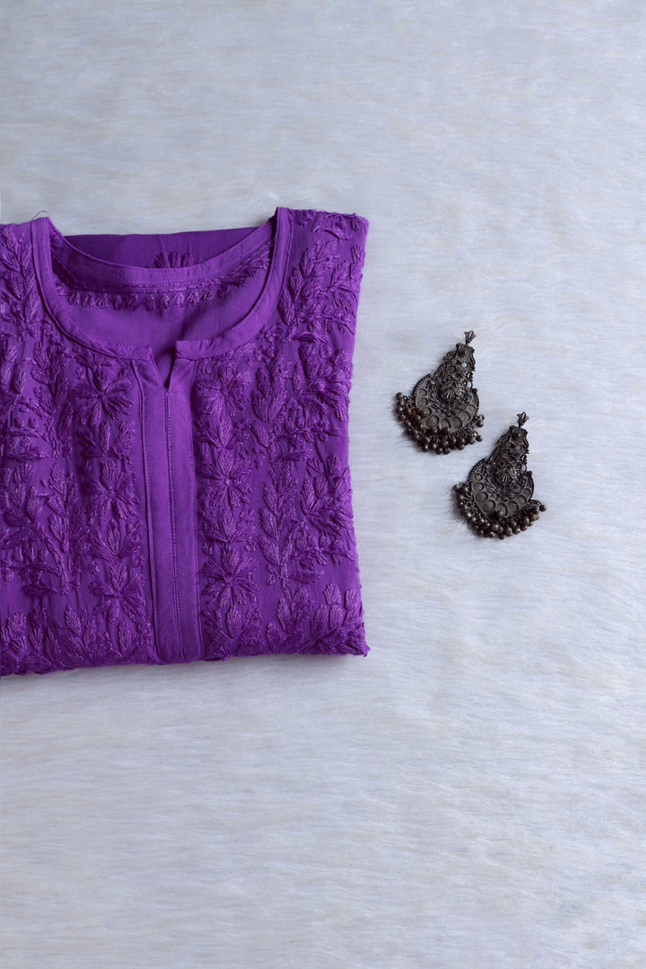 Alvira Purple Ombre Long Rayon Kurta