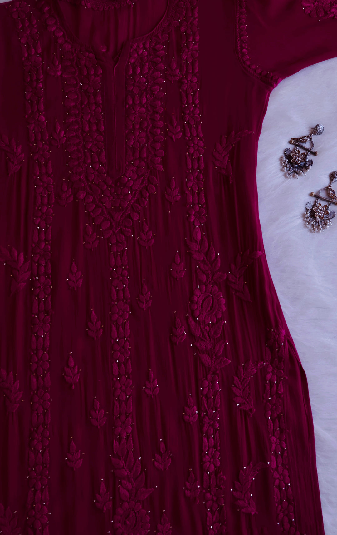 Zamda Deep Purple Viscose Georgette kurta