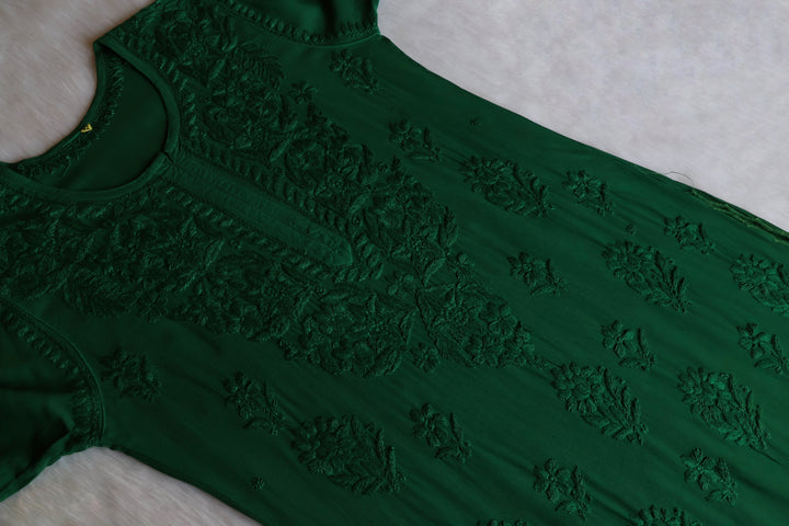 Alishba Deep Green Scalloped Rayon set