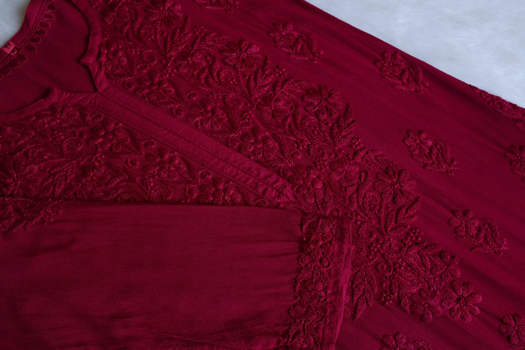 Farhaa Deep Plum 2 piece Rayon set