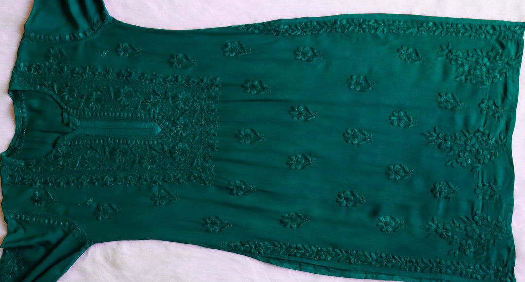 Aayat Teal Green Rayon Kurta Pant set