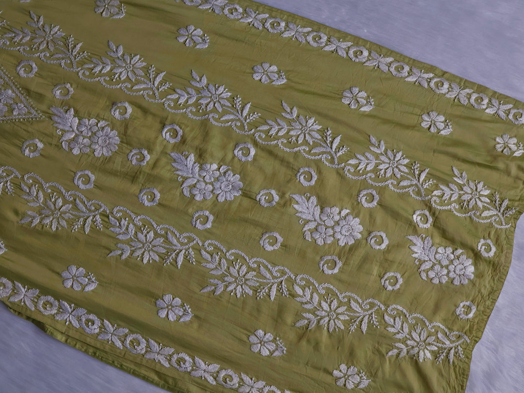 Zargul Green Premium Chanderi Silk Kurta