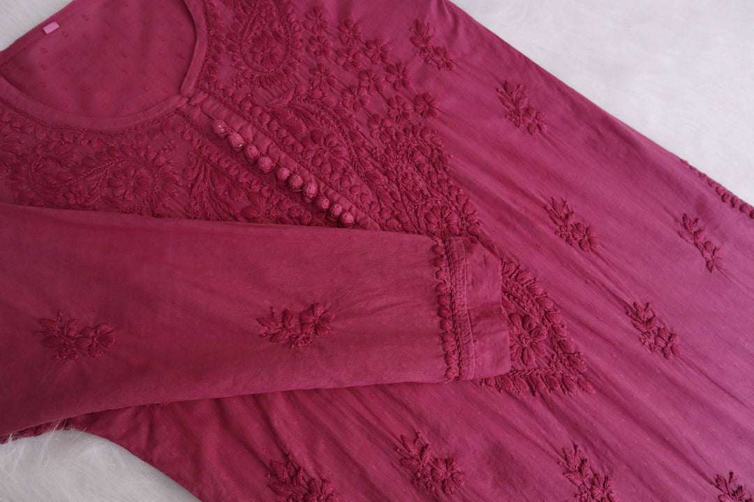 Nazakat Mauve Pink Cotton Kurta