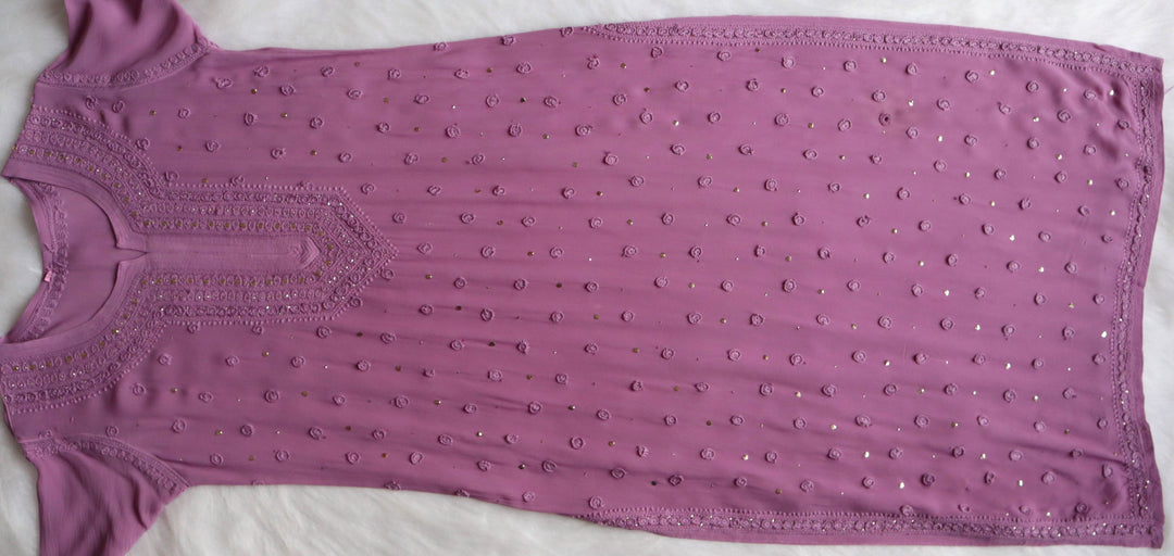 Mahaa Dusty Purple Viscose Georgette Kurta