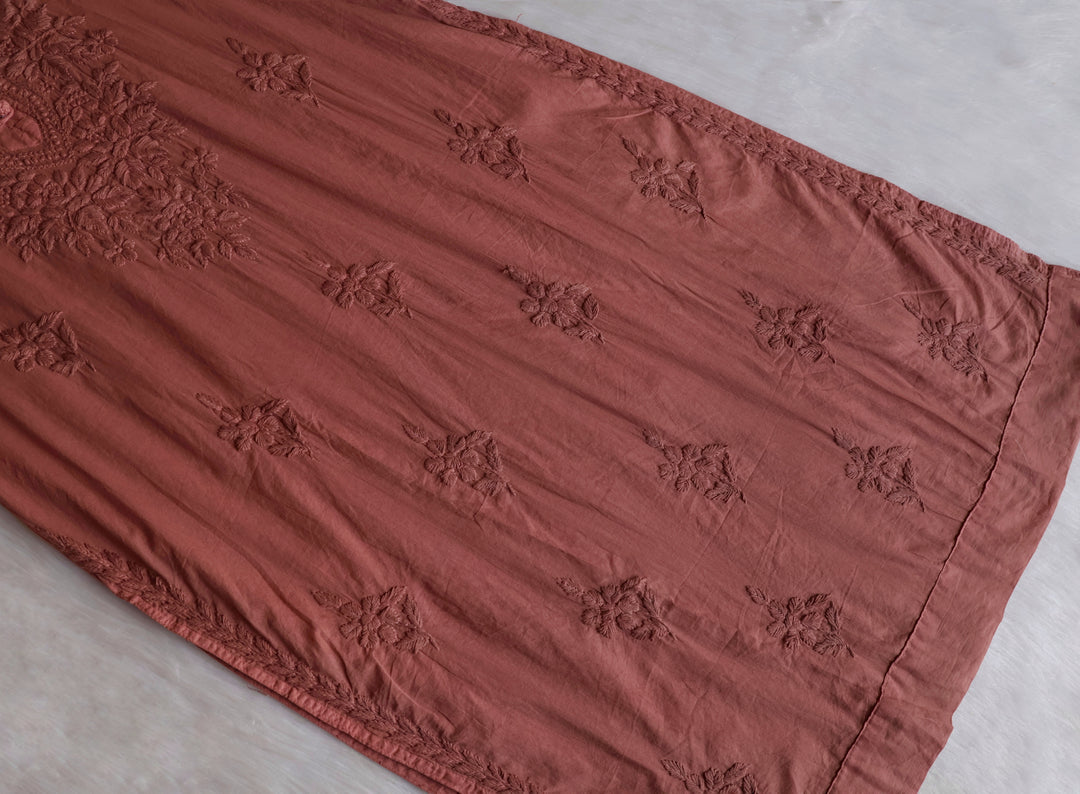 Aayat Rose Wood Cotton Kurta