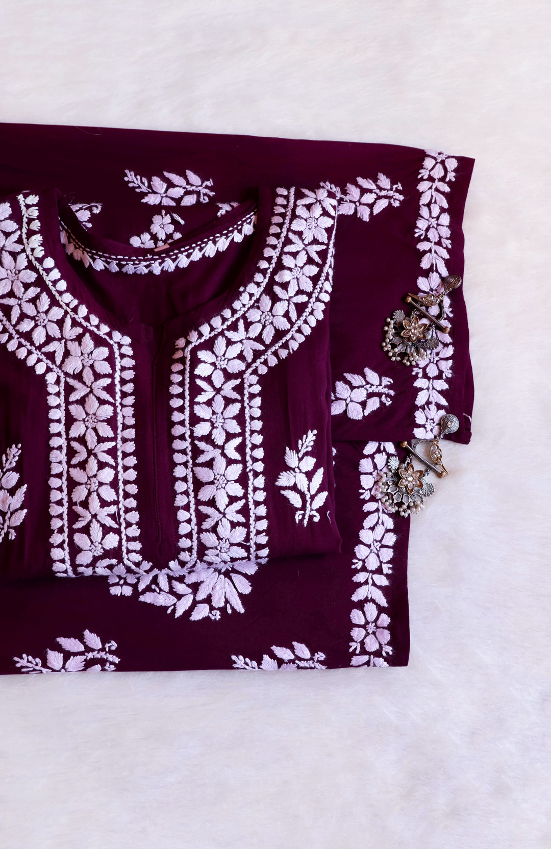 Amaara Deep Purple Rayon Kurta Set