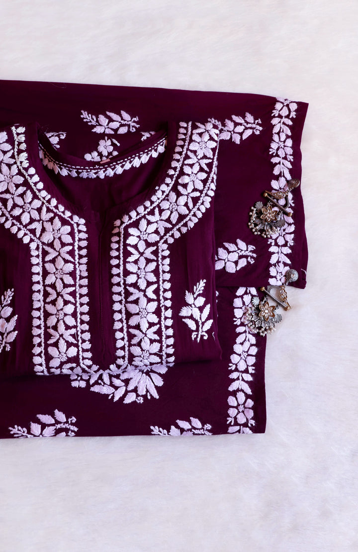 Amaara Deep Purple Rayon Kurta Set