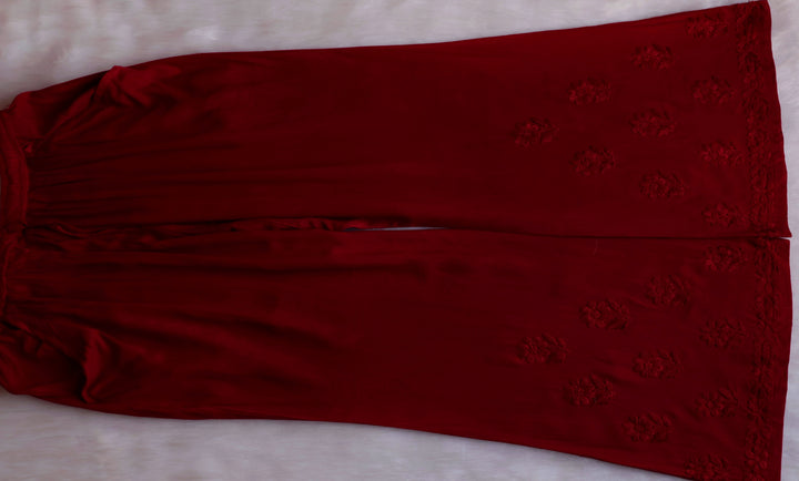 Iqra Maroon 2 piece Rayon set - Noor Chikankari