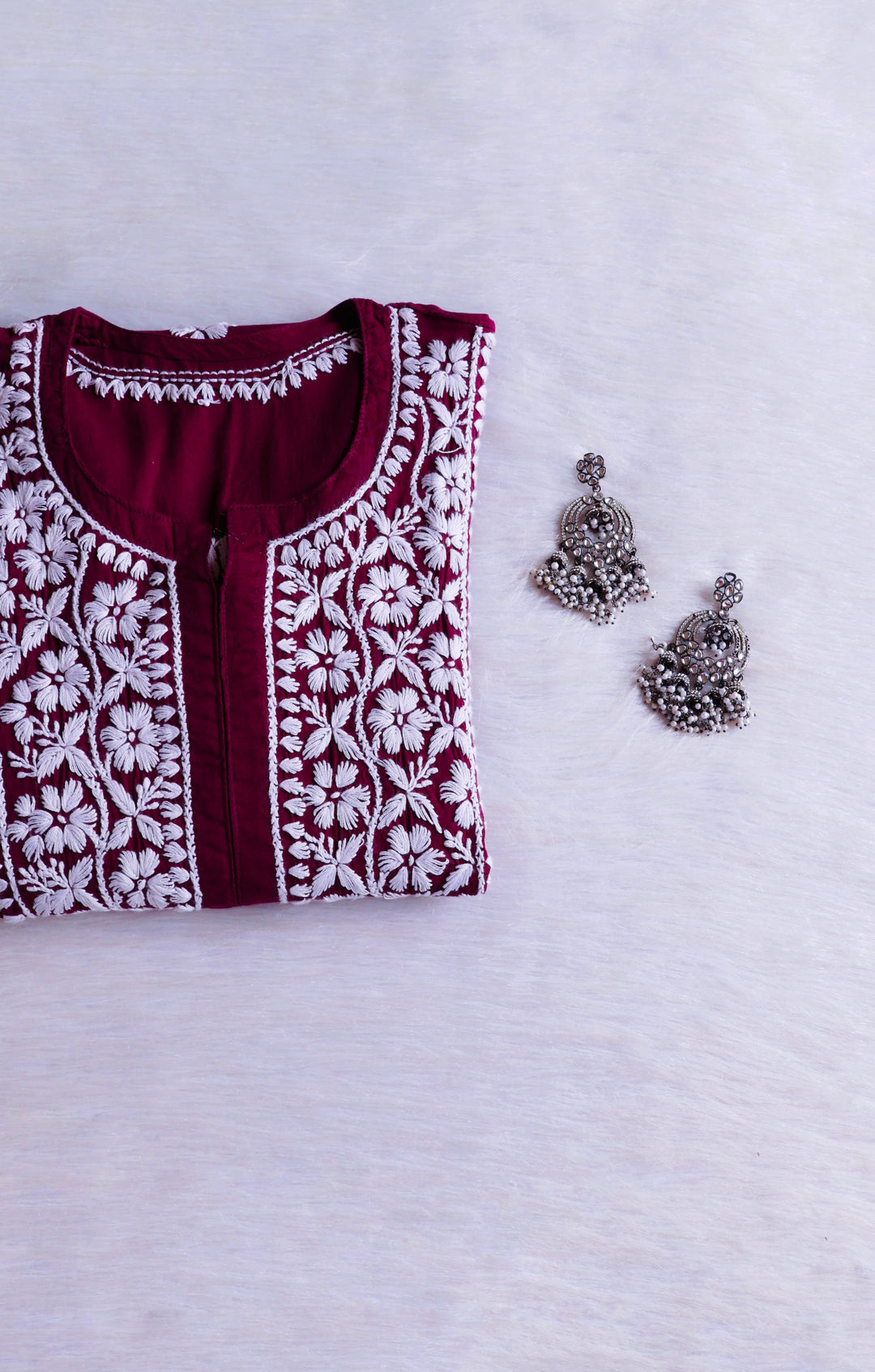 Waliya Deep Plum Cotton Kurta