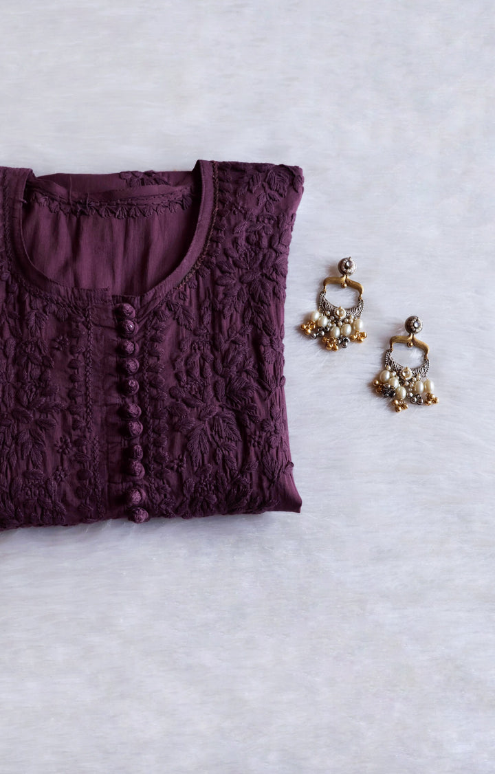 Aayat Smoky Purple Rose Cotton Kurta