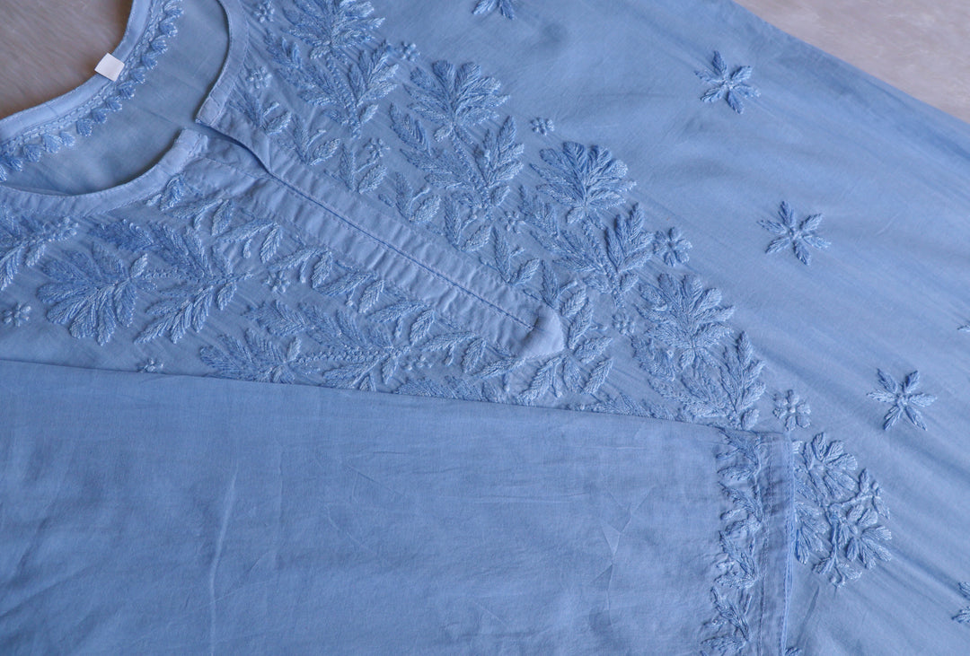 Zaira Ice Blue Pure Cotton Kurta