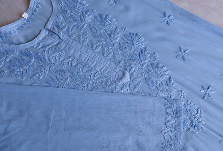 Zaira Ice Blue Pure Cotton Kurta