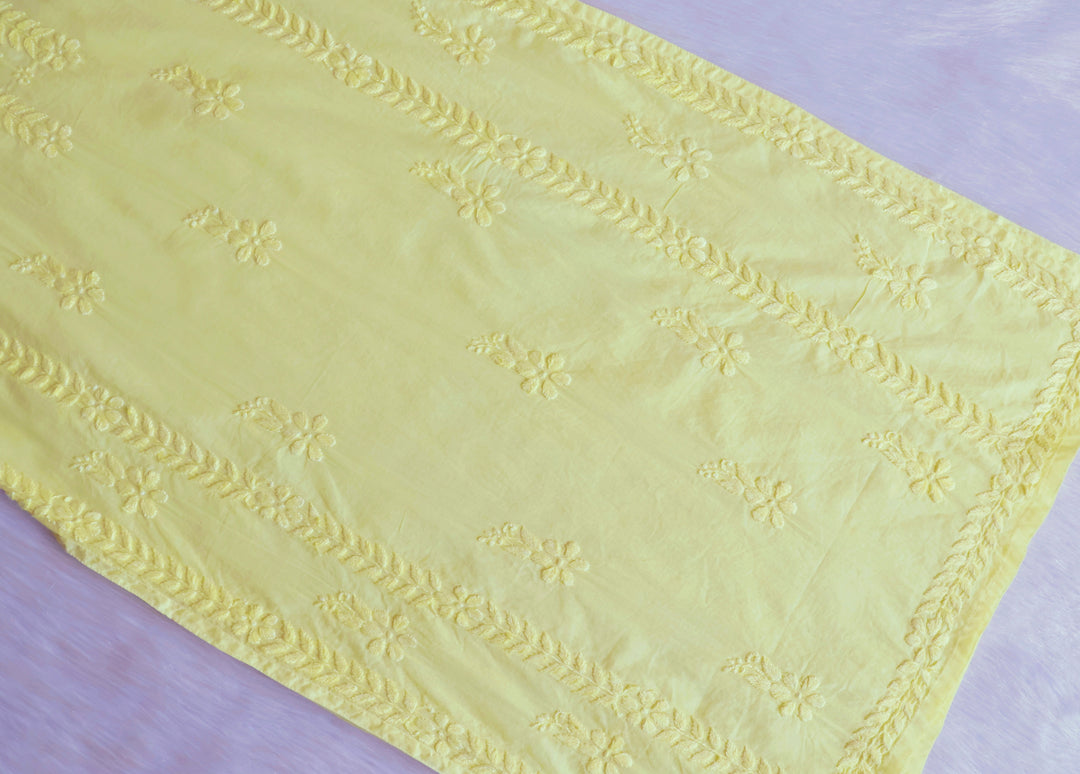 Noor Pastel Yellow Pure Cotton Kurta - Noor Chikankari