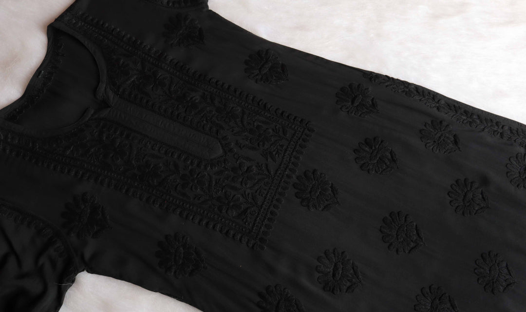 Duaa Black Modal Kurta Pant set
