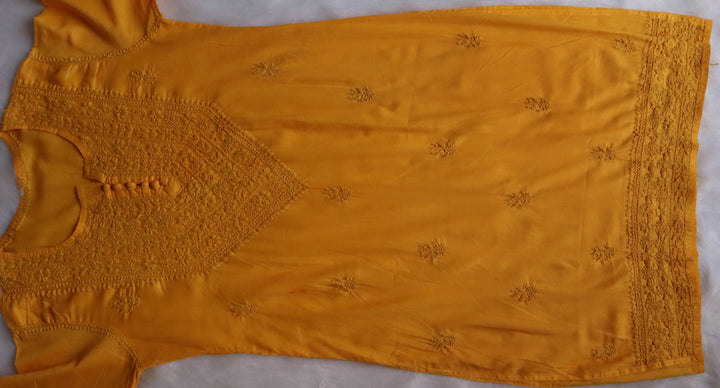 Haania Yellow Long Cotton Kurta