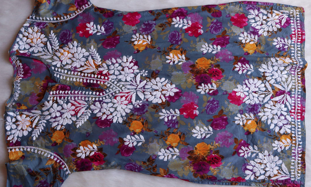Ishra Dusty Purple Pure Mulmul set