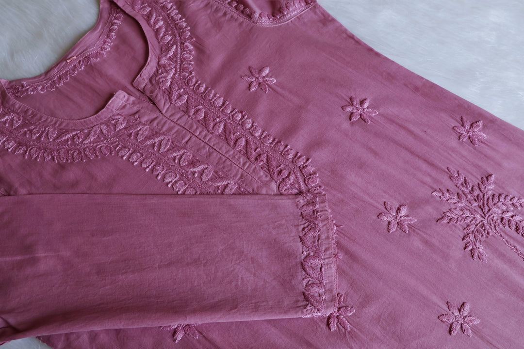 Heer Dusty Purple Pure Cotton Kurta