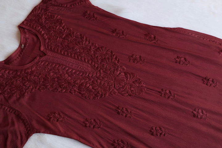 Amirah Rose Brown Long Rayon Kurta