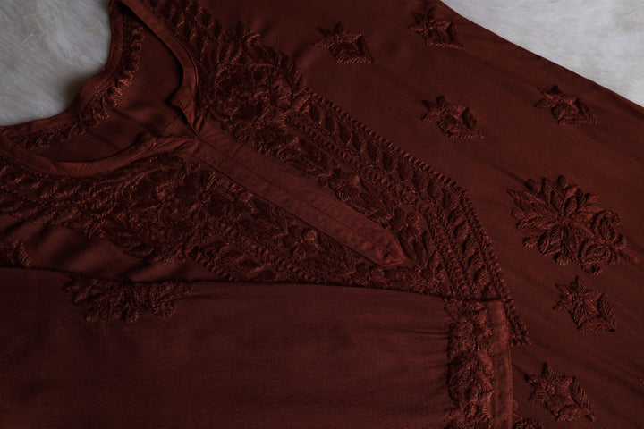 Nagma Choclolate Brown 2 piece Rayon set