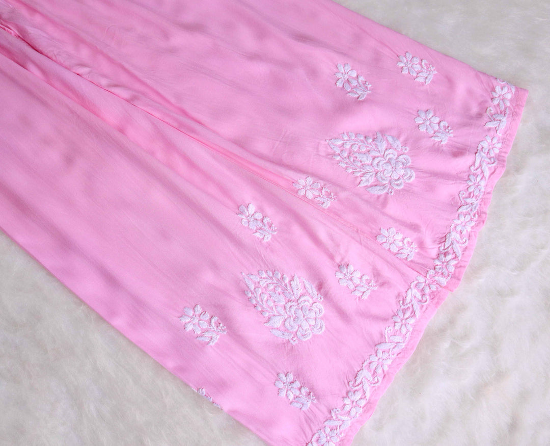 Benafsha Baby Pink Rayon Kurta Pant set