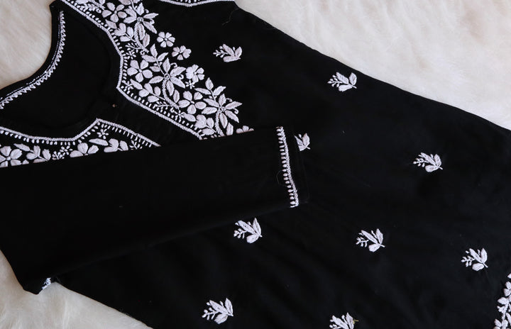 Aira Black Short Mulmul kurta