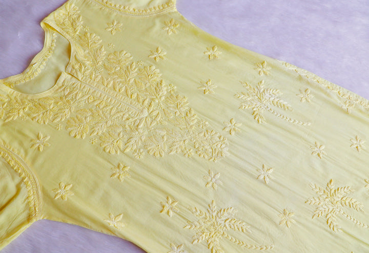 Zaira Pastel Yellow Pure Cotton Kurta