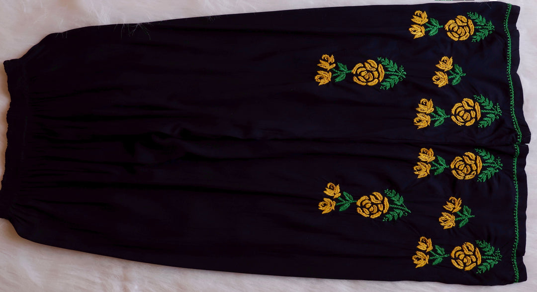 Gul-E-Jahaan Black & Yellow Rayon Kurta Set