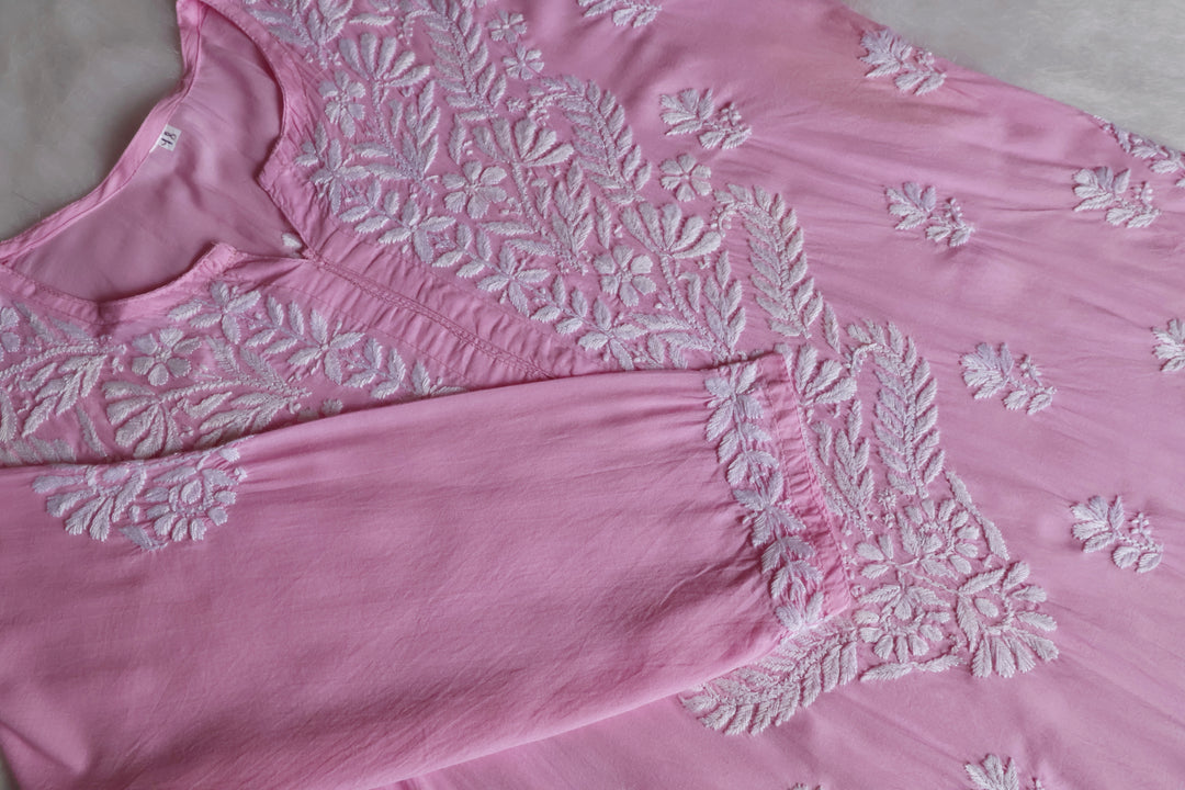 Mahnoor Baby Pink Long Modal Kurta