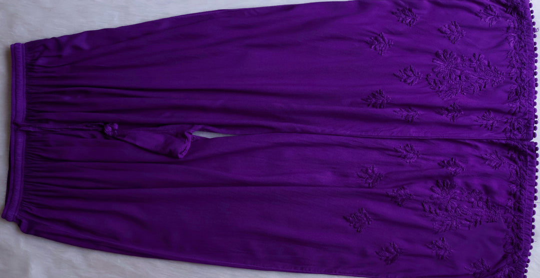 Enaara Deep Purple Potli Button Rayon set