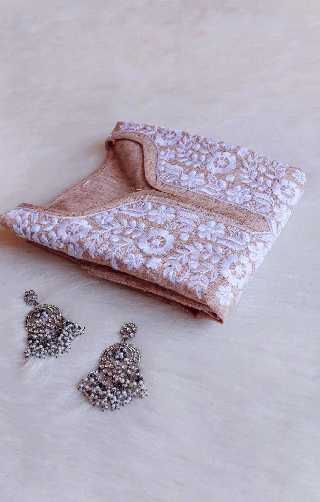 Taraa Rose Beige Cotton Kurta