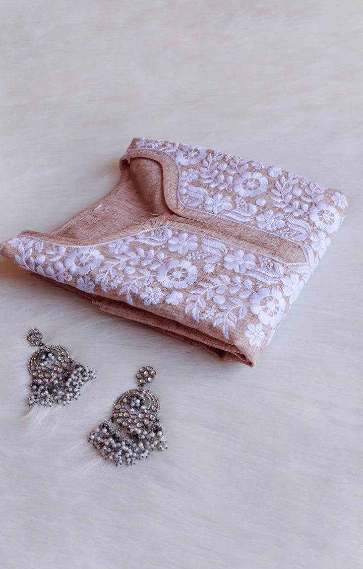 Taraa Rose Beige Cotton Kurta