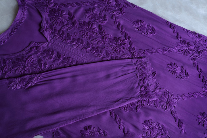 Alanah Purple Long Modal Kurta