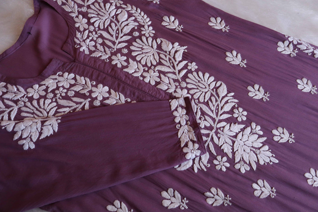 Ferisha Dusty Purple Long Modal Kurta