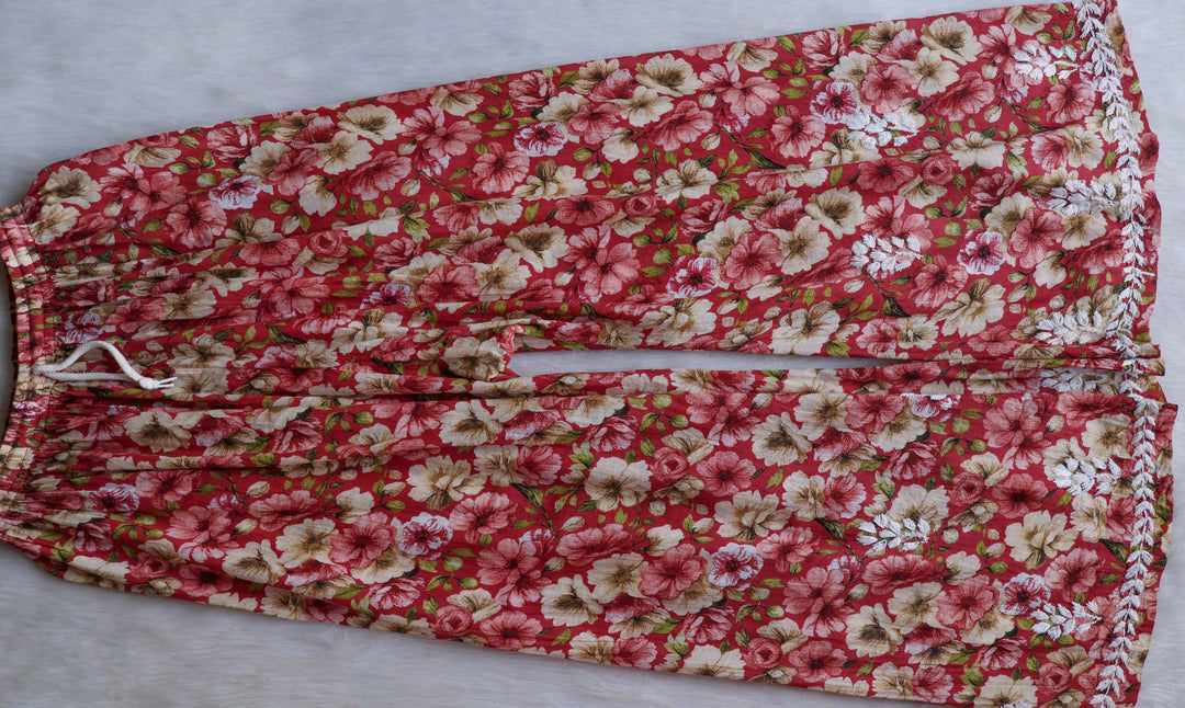 Aleha Cranberry Pink Pure Mulmul set