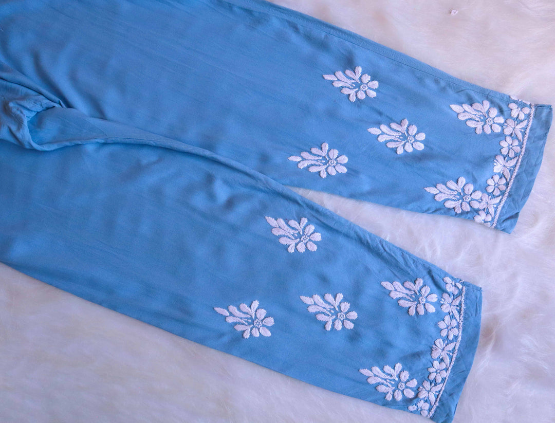 Hayaa Ice Blue Rayon Coord set