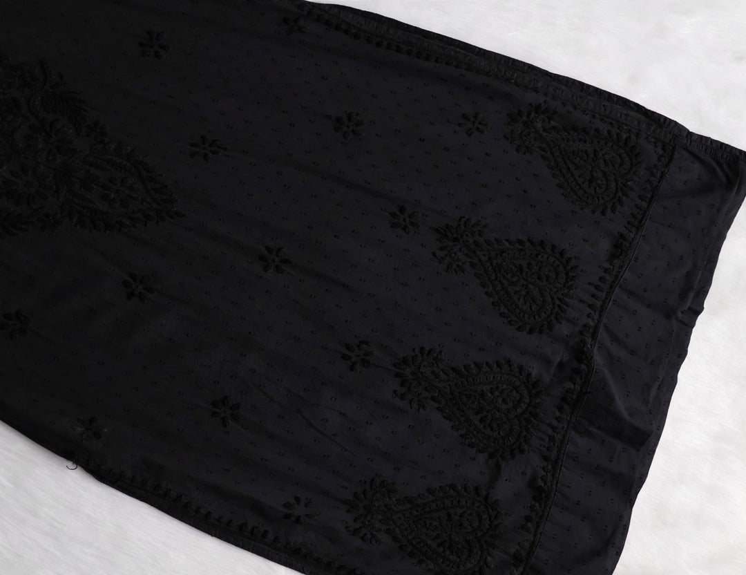 Nazakat Black 3 Piece Cotton Kurta set