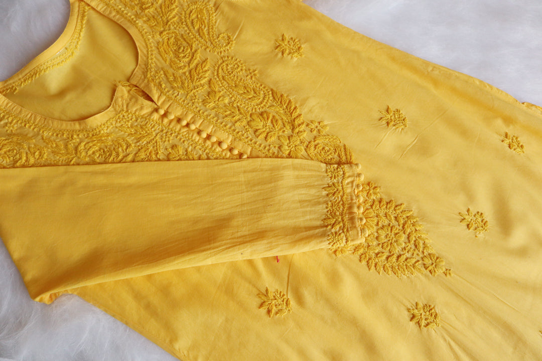 Gul Yellow Cotton Kurta