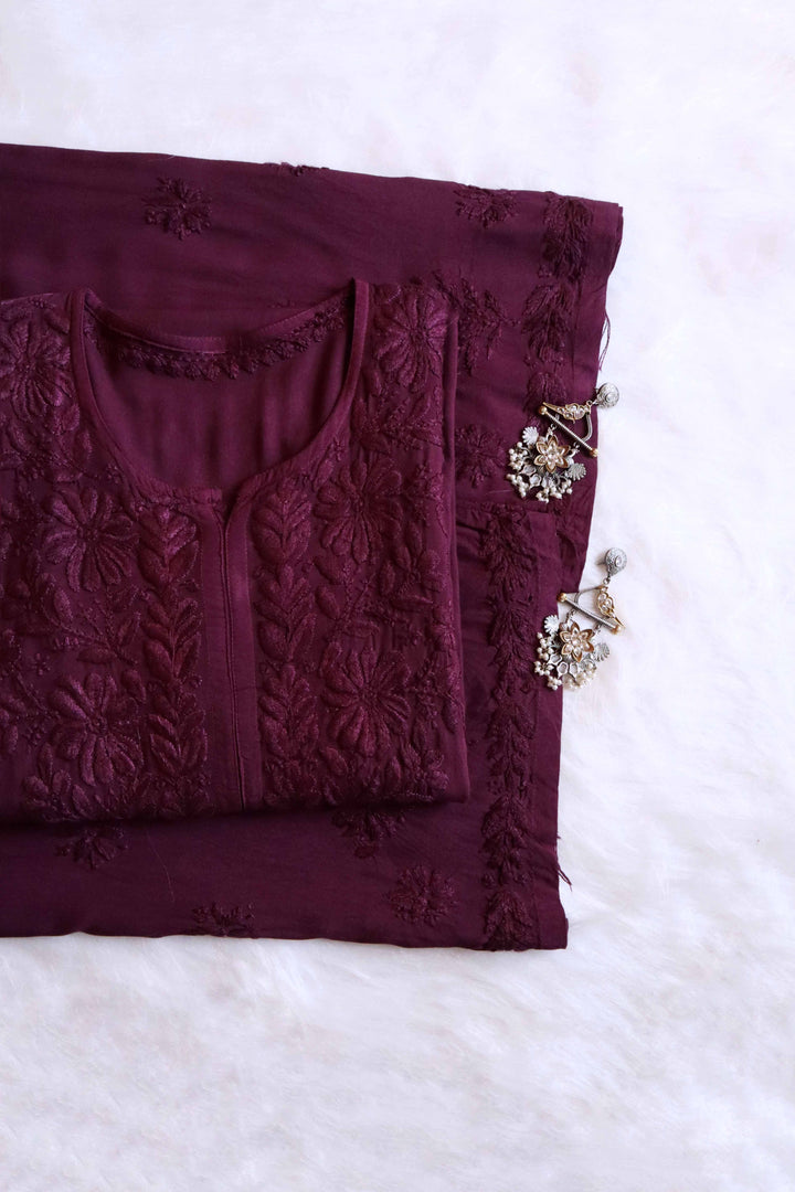 Farhaa Plum 2 piece Rayon set