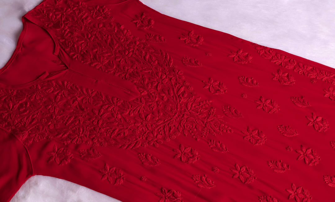 Zimra Red Viscose 3 Piece Set